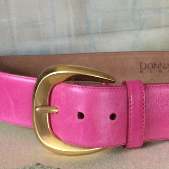 Donna Karen New York Accessories - Donna Karan NY Leather Belt Gold Tone Buckle